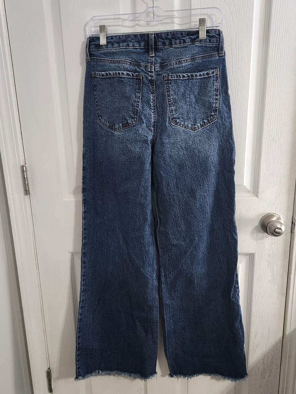 BCBG high rise wide leg distressed denim jeans y2k relaxed fit grunge baggy - Picture 8 of 9